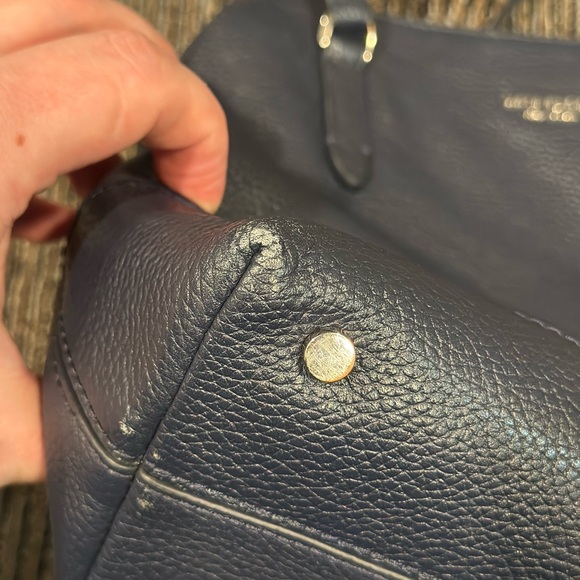 Kate Spade Carolyn Navy Blue Pebbled Leather Shoulder Bag Purse - Picture 6 of 15